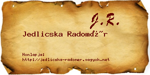 Jedlicska Radomér névjegykártya
